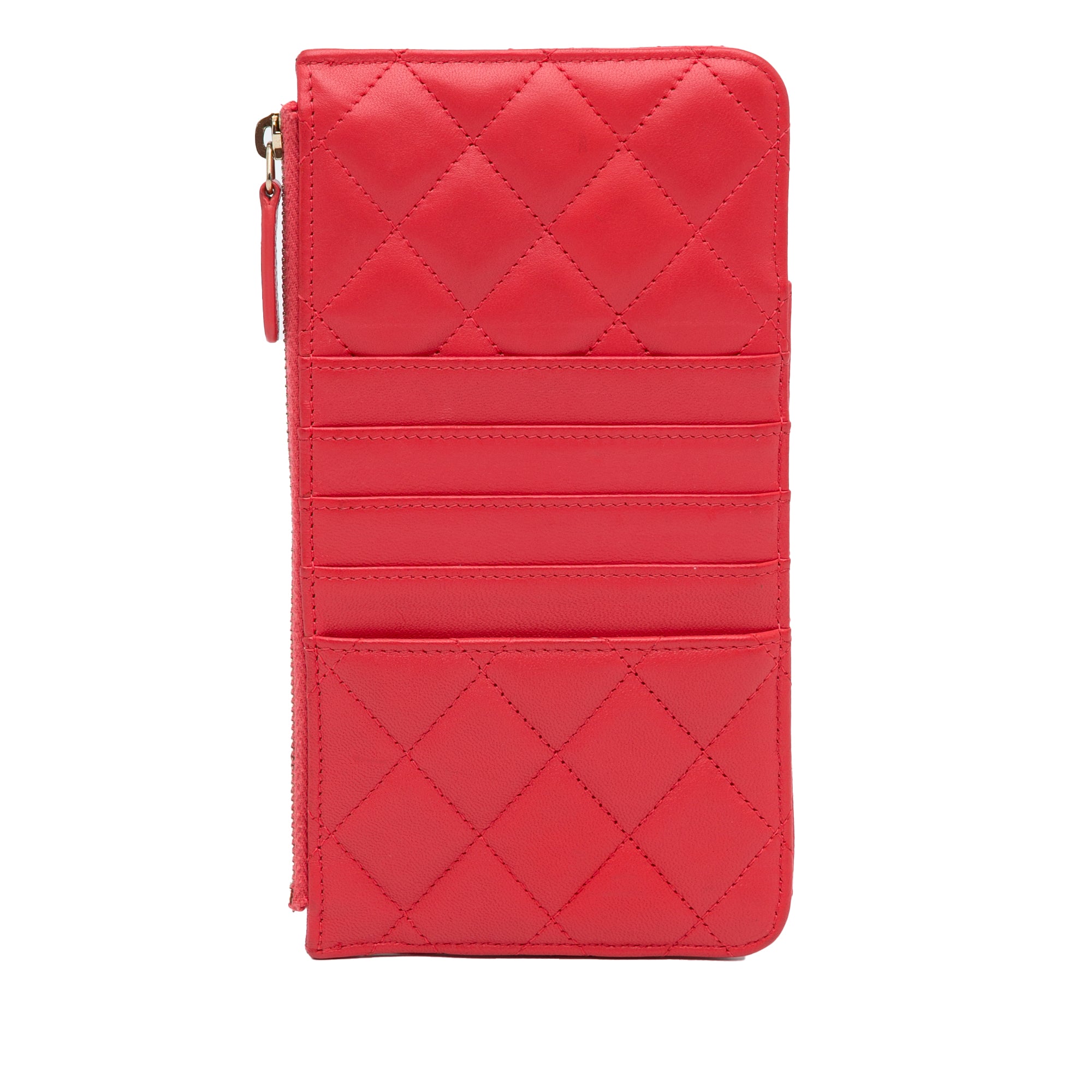 CC Quilted Lambskin Flat Wallet