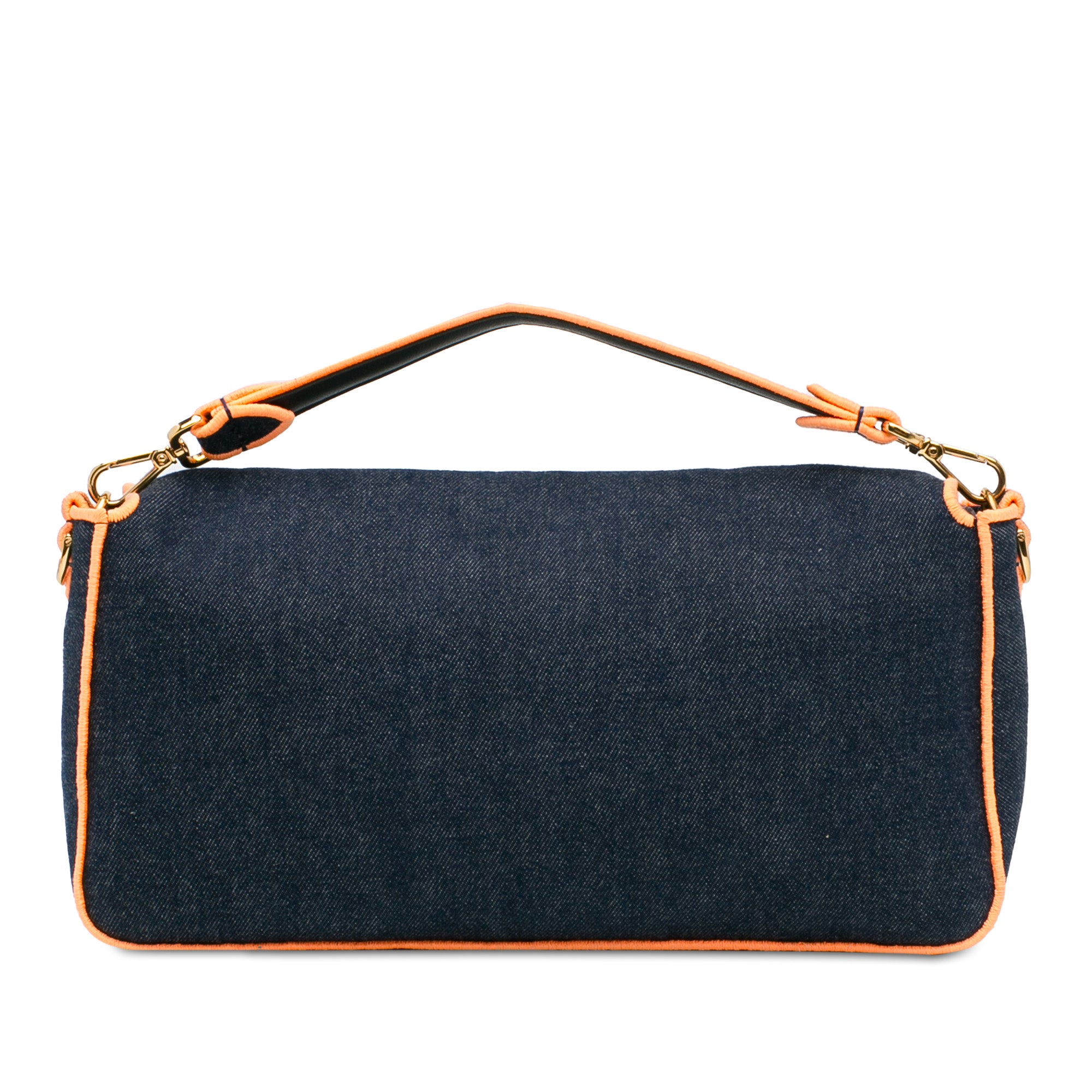 Large Denim Baguette Satchel