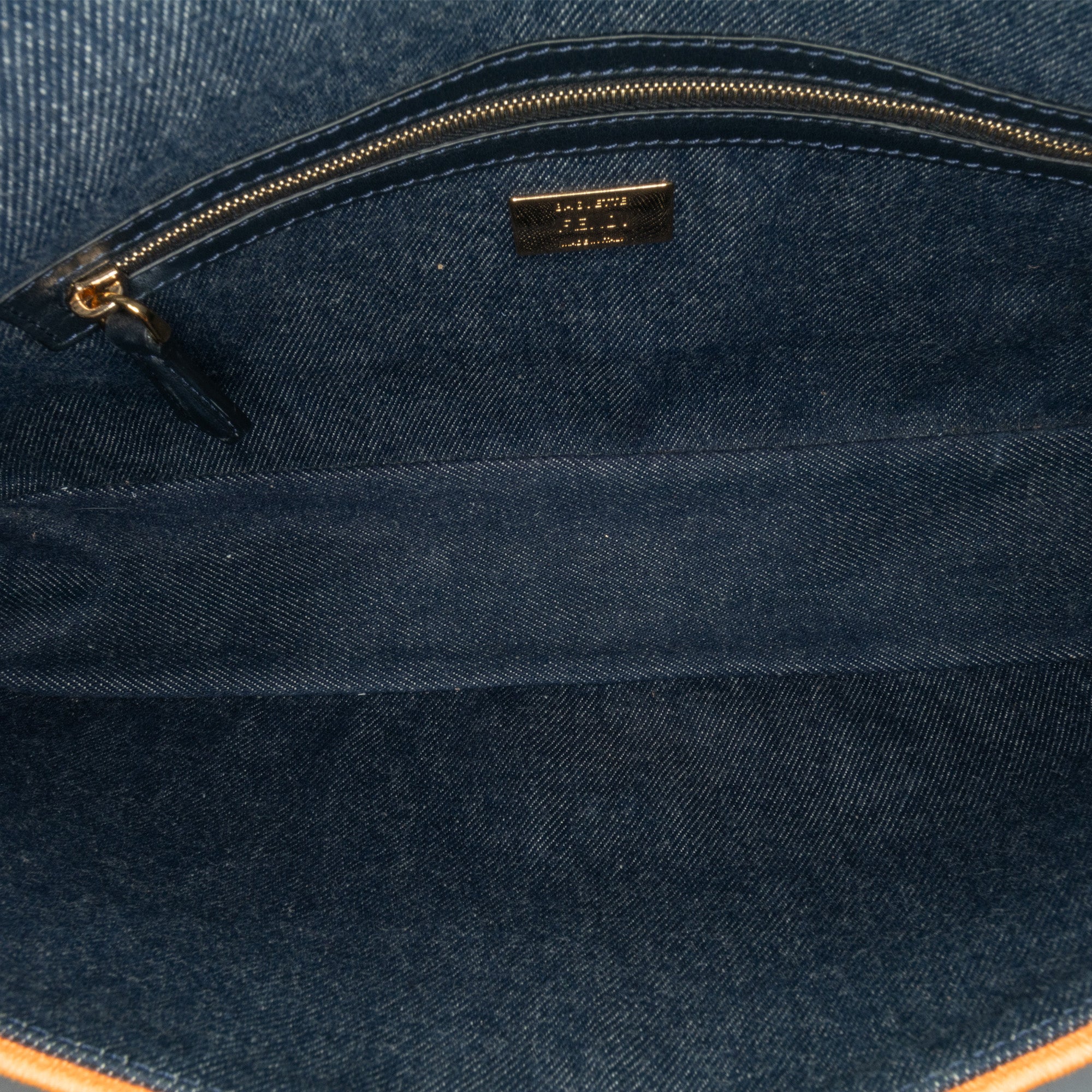 Large Denim Baguette Satchel