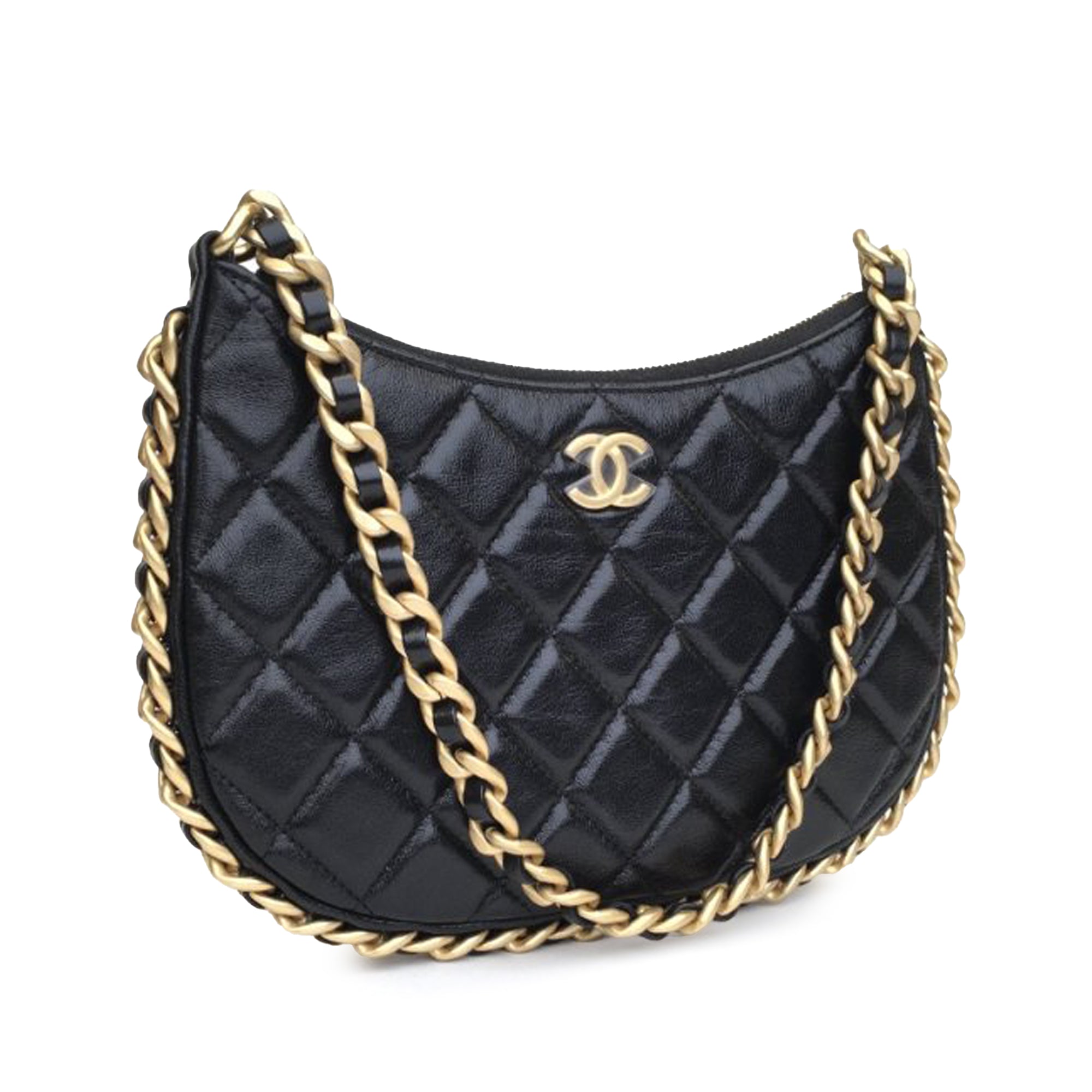 Small Quilted Lambskin Chain Around Hobo