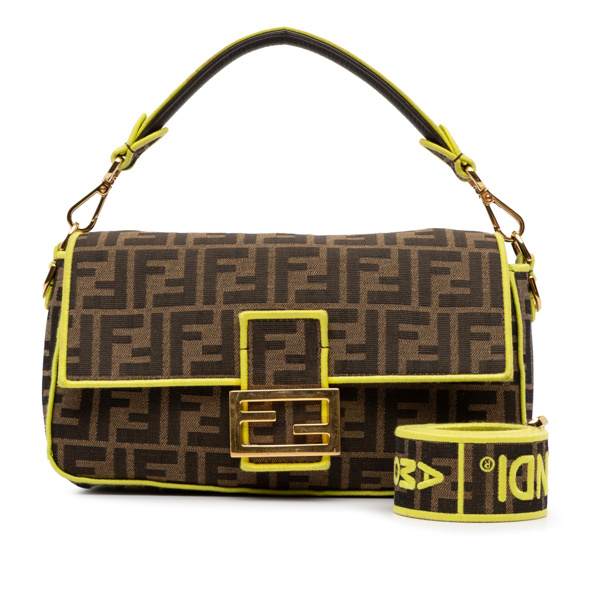 Medium Zucca Fluo Trim Baguette Satchel